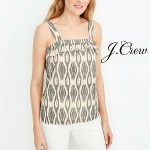 J. Crew Ikat Ruffle Top